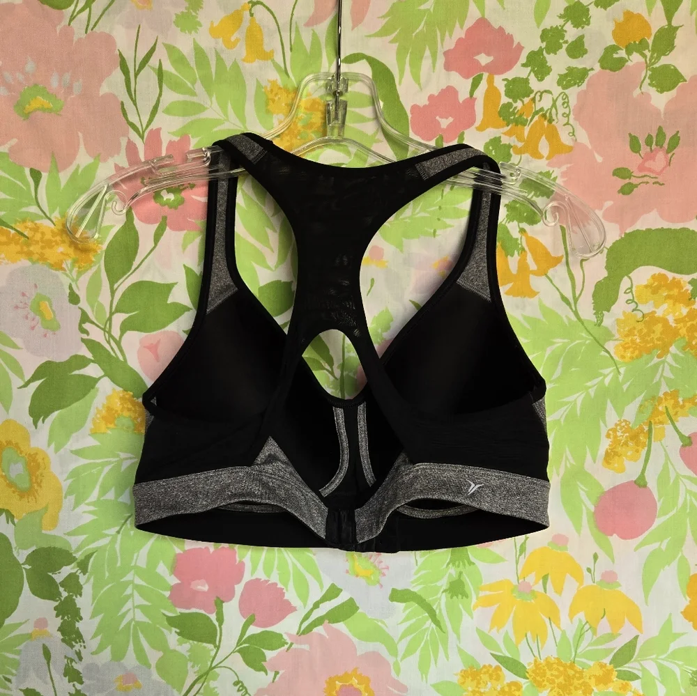 Old Navy Grey and Black Racerback Sports Bra
